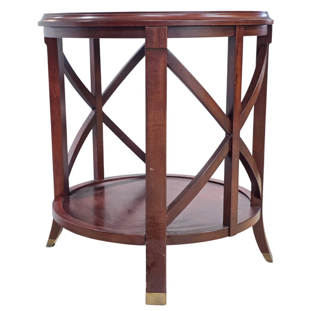 Mahogany Round Top End table, INV. 3001: 26" height, 23 3/4 dia.