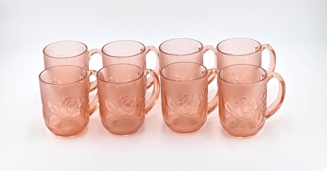 Arcoroc France Rosaline Glass Mugs, Vintage, INV. 1007 (1 of 3)