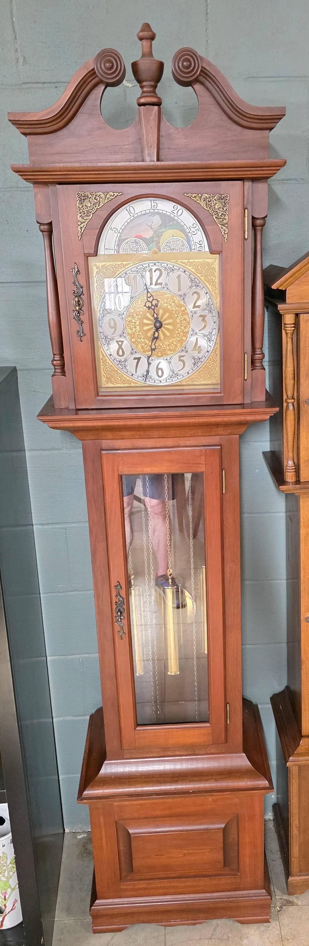 Vintage Emperor Grandfather Clock with Painted Scene, Western Germany, INV. 3010 (1 of 9)