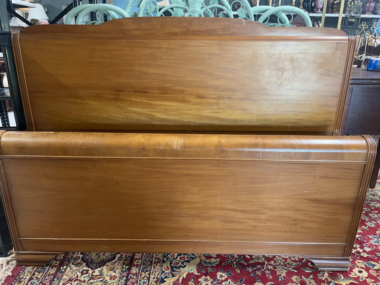 Wood Headboard and Footboard, INV. 3034: Approx. 41 x 56 inches.