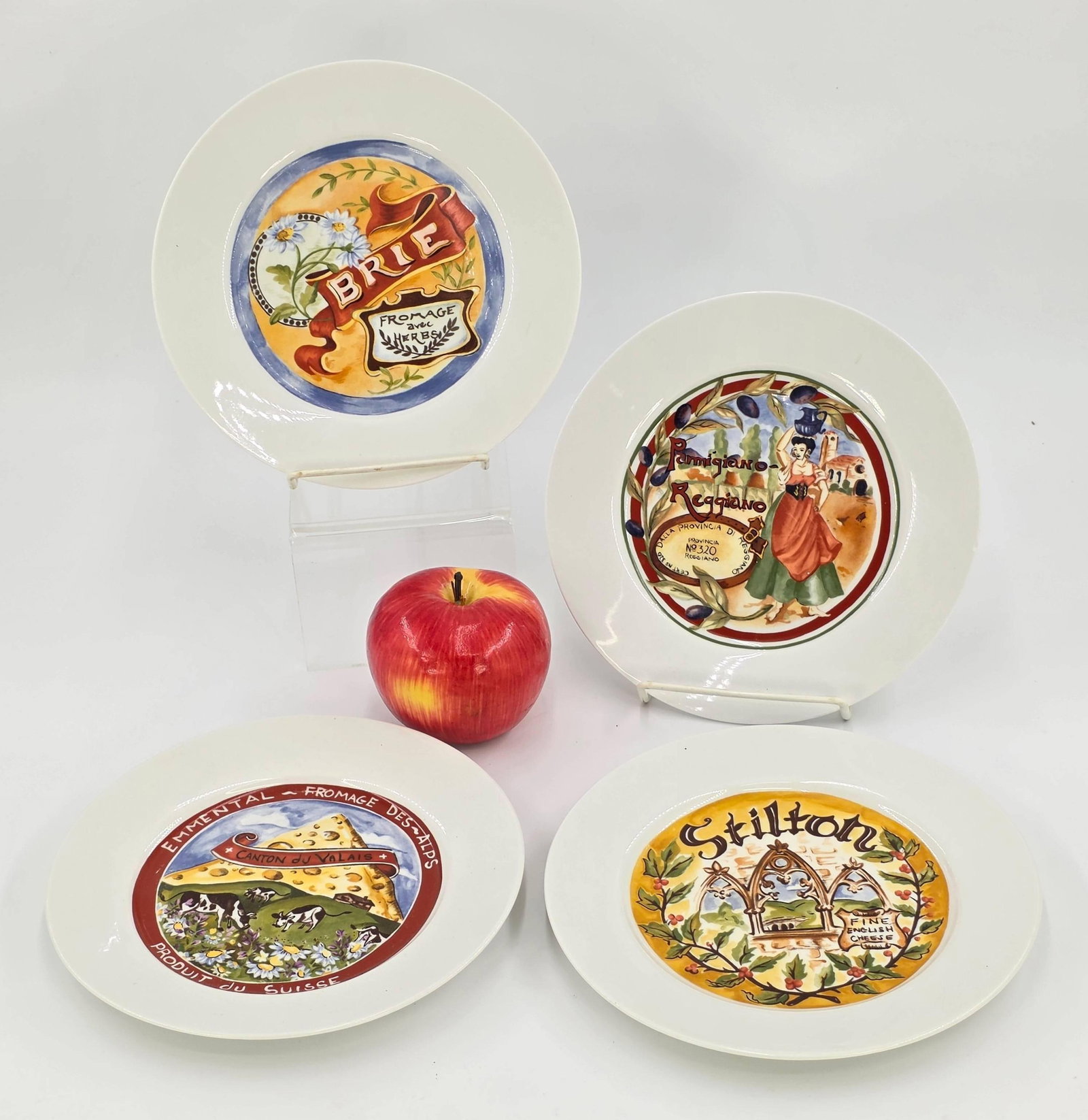 Restoration Hardware Classic Cheese Plates, INV. 1217: Approx. dia. 7 5/8". Some chips. With marking.