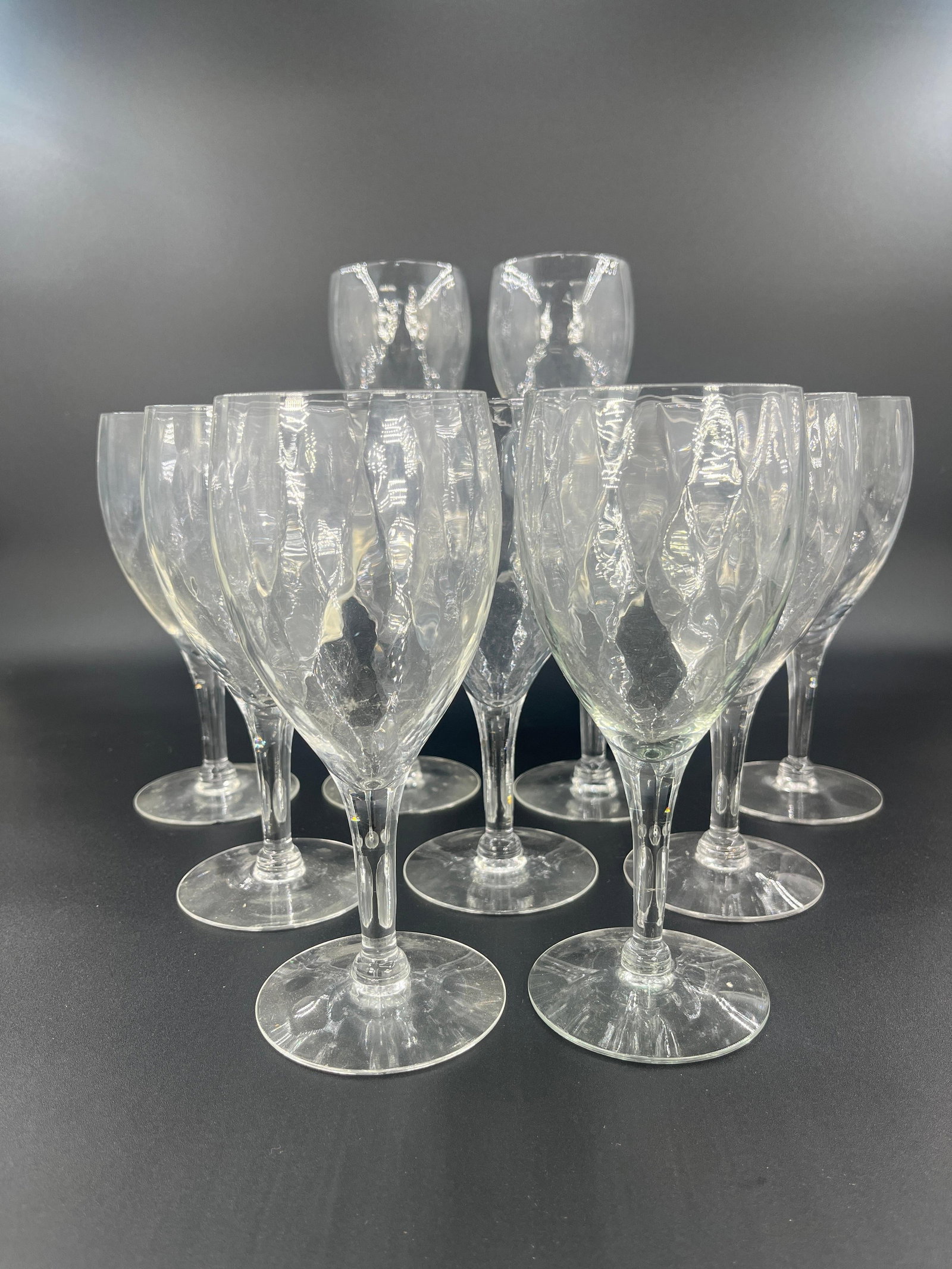 Casafina Ottica Clear Water Glasses, 11 pieces, INV. 1142: Approx. height 7 1/8".
