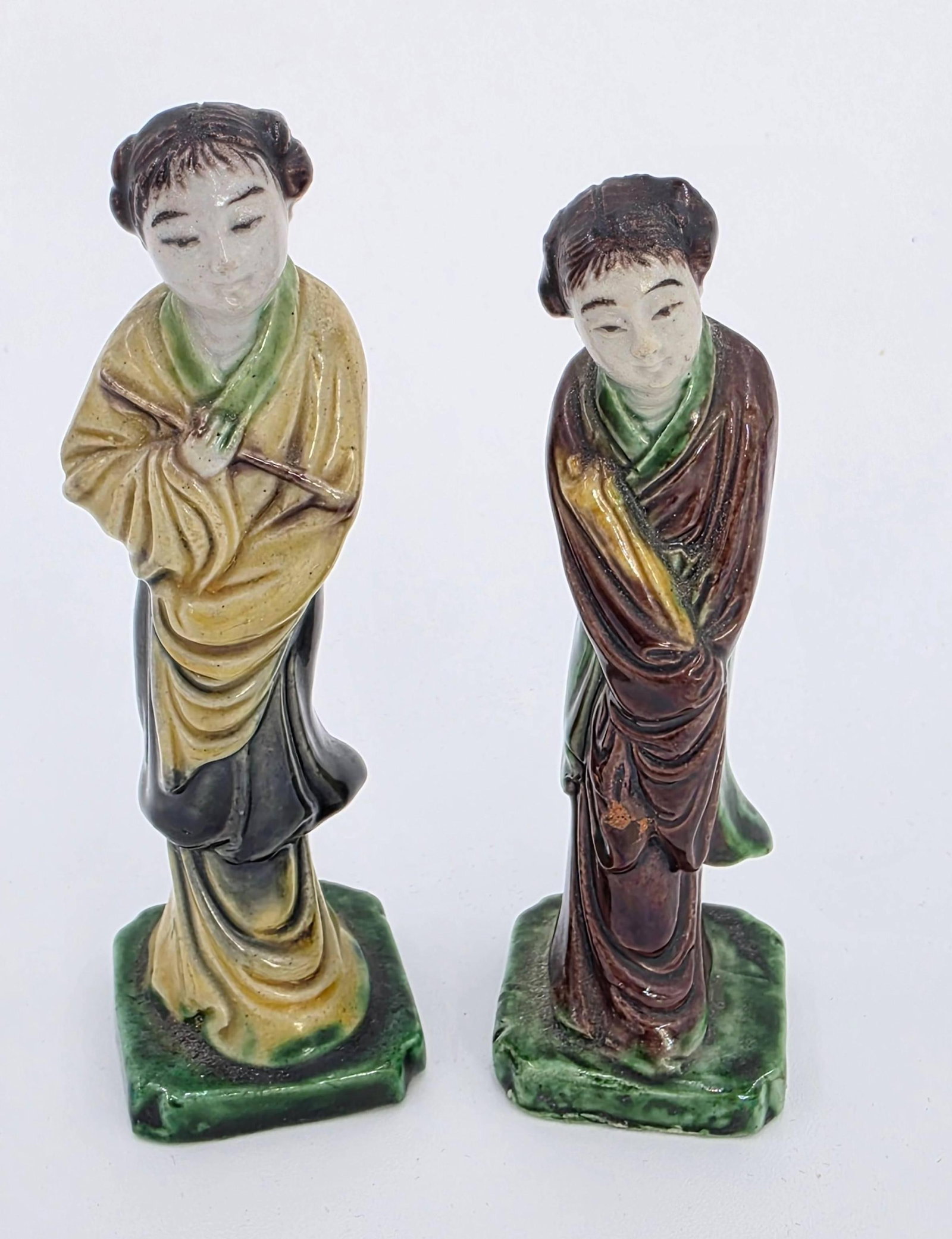 Vintage Chinese Female Figures, INV. 681: With marking. Approx. 4 x 1 x 1 inches each