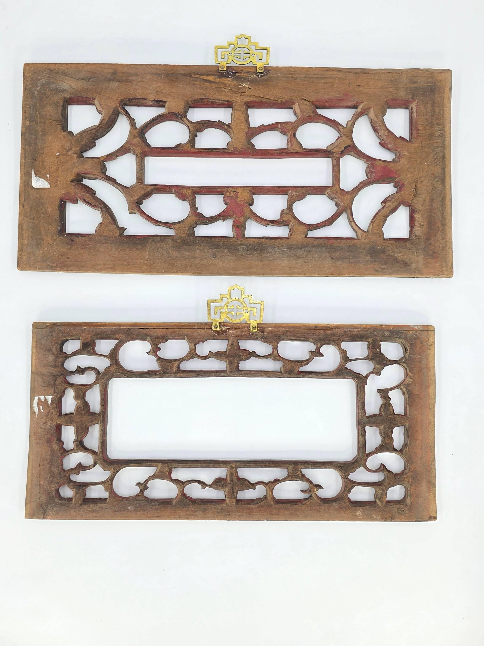 Antique Chinese Hand Carved Wood Panels, INV. 26: 8.75 x 15.25 x 1 inches each