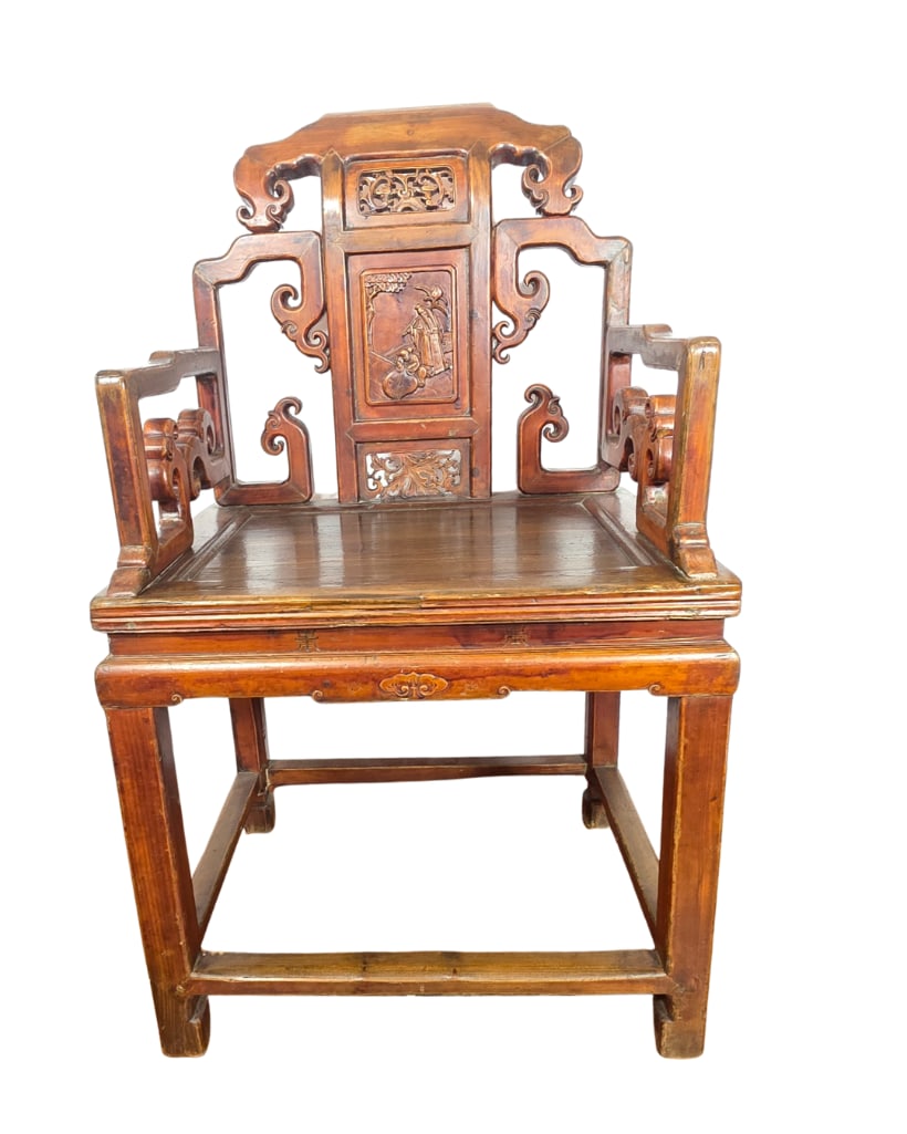Antique Chinese Carved Throne Armchair, INV. 150 (1 of 10)
