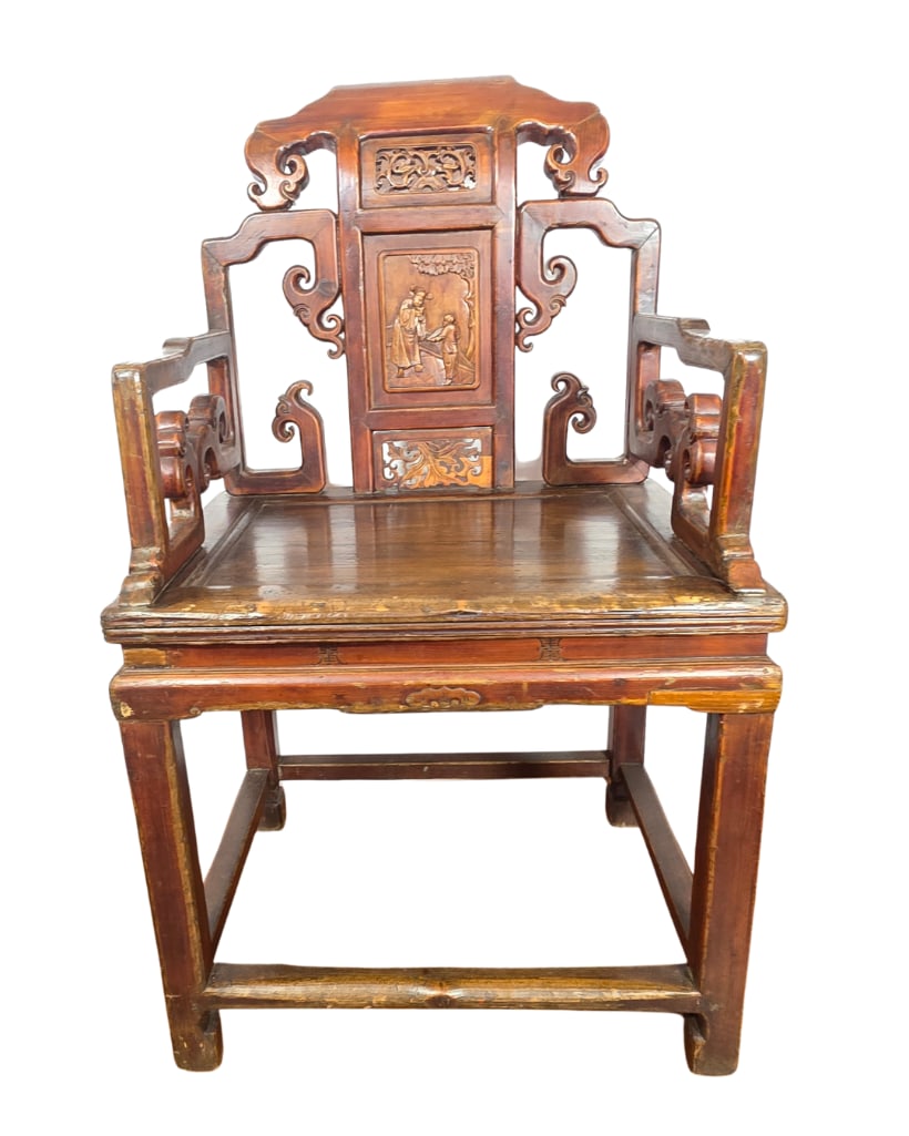 Antique Chinese Carved Throne Armchair, INV. 150A (1 of 10)