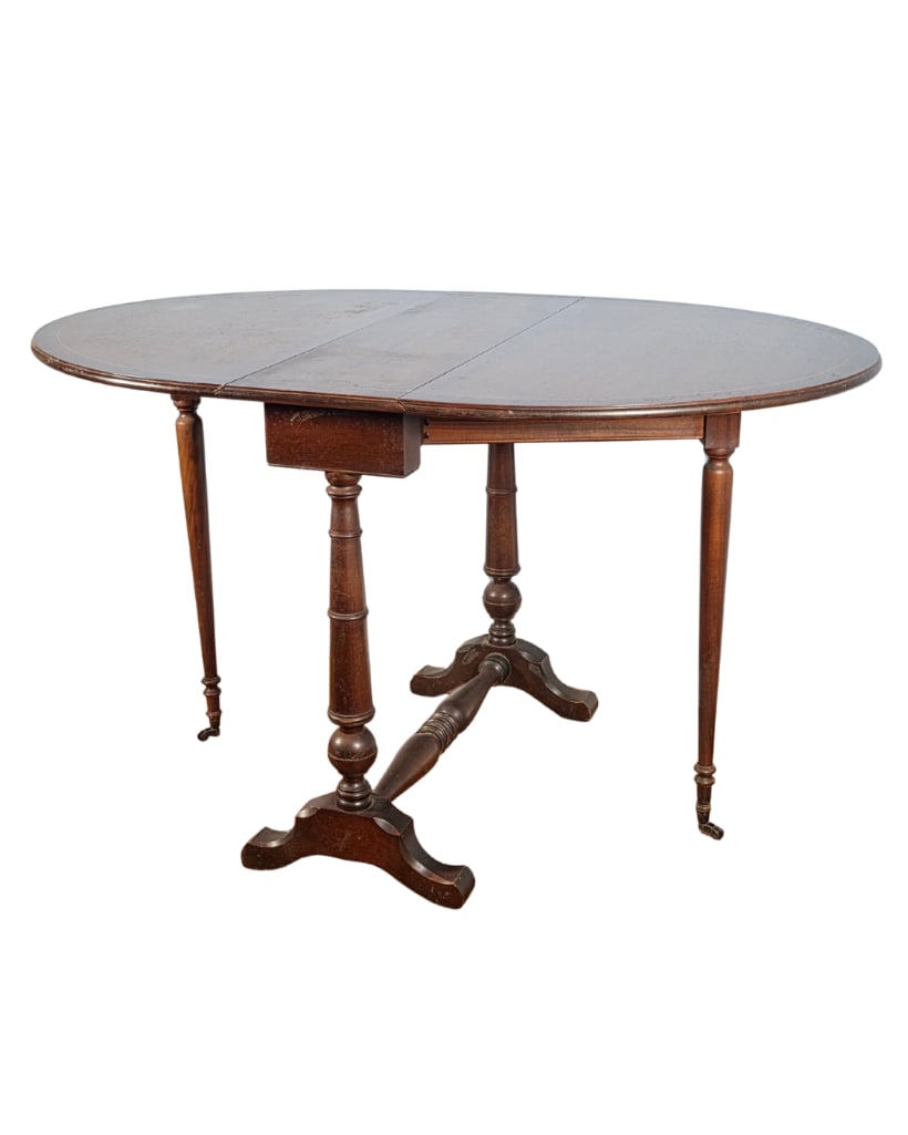 Queen Anne Style Drop Leaf Table with 2 Gate Legs, INV. 298: Each drop side 21 inches. Closed approx. 38 x 32.5 x 11 inches.