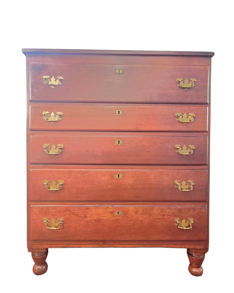 George III Chest, circa 1790-1800, INV. 220: Approx. 43 x 35.5 x 18.75 inches