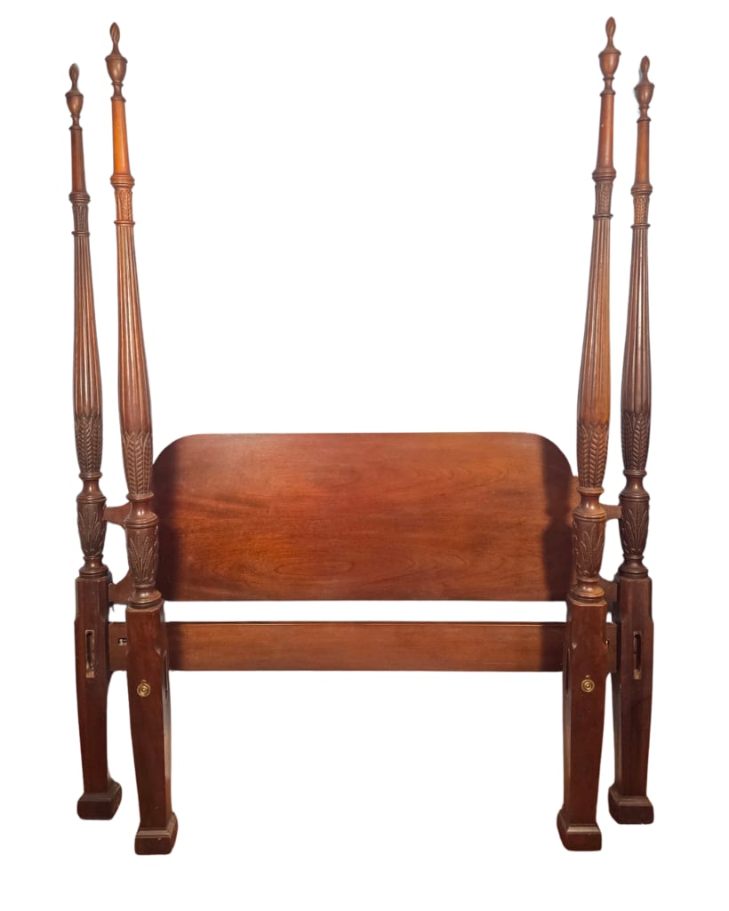 Vintage Four Poster Bed with Wheat Sheaves and Finely Carved Details, INV. 224 (1 of 5)