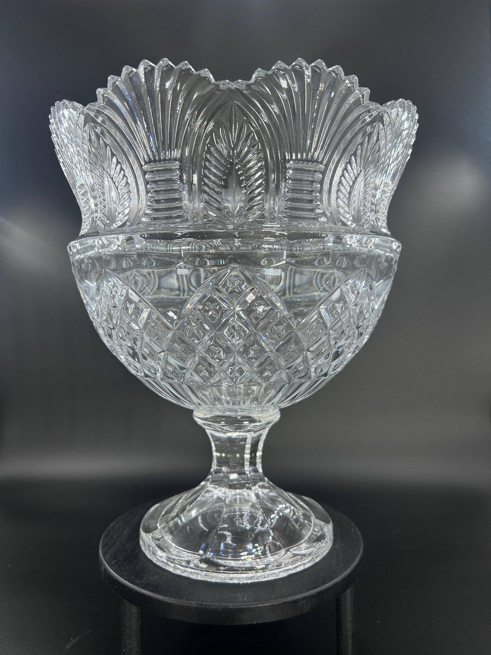 Vintage Crystal Punch Bowl, possibly Czech, INV. 549 (1 of 4)