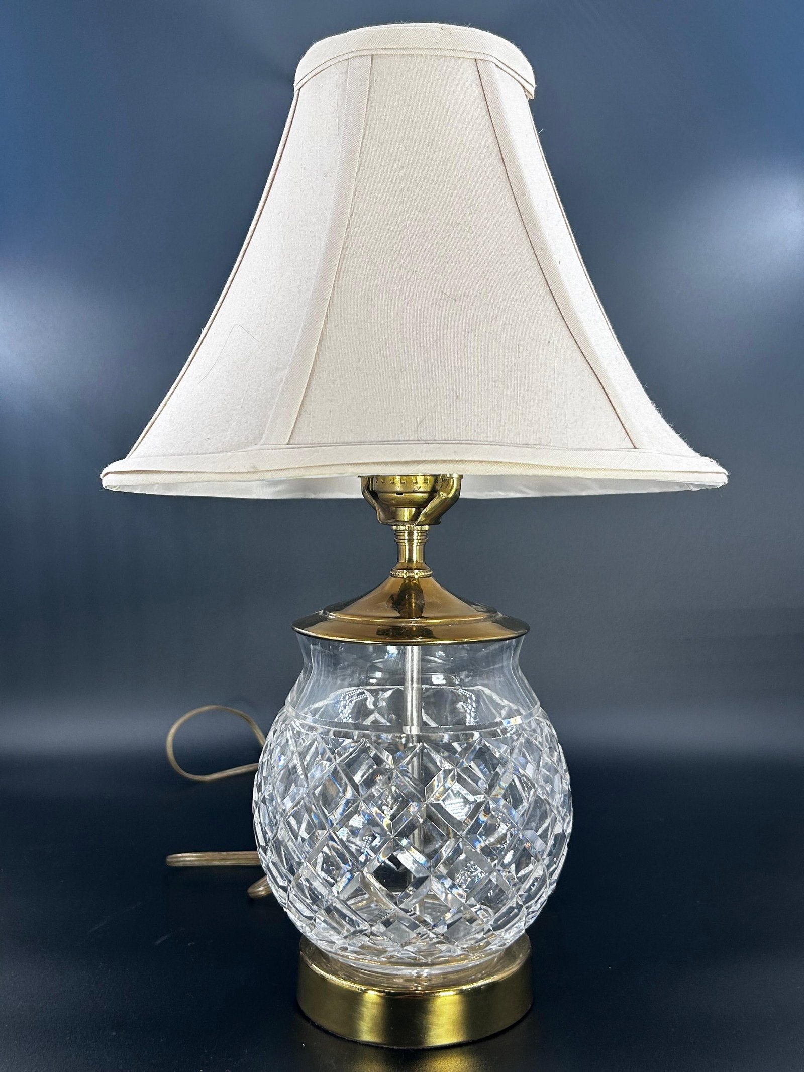 Vintage Waterford Crystal Table Lamp, INV. 502: Approx. height to top of finial 18 inches.