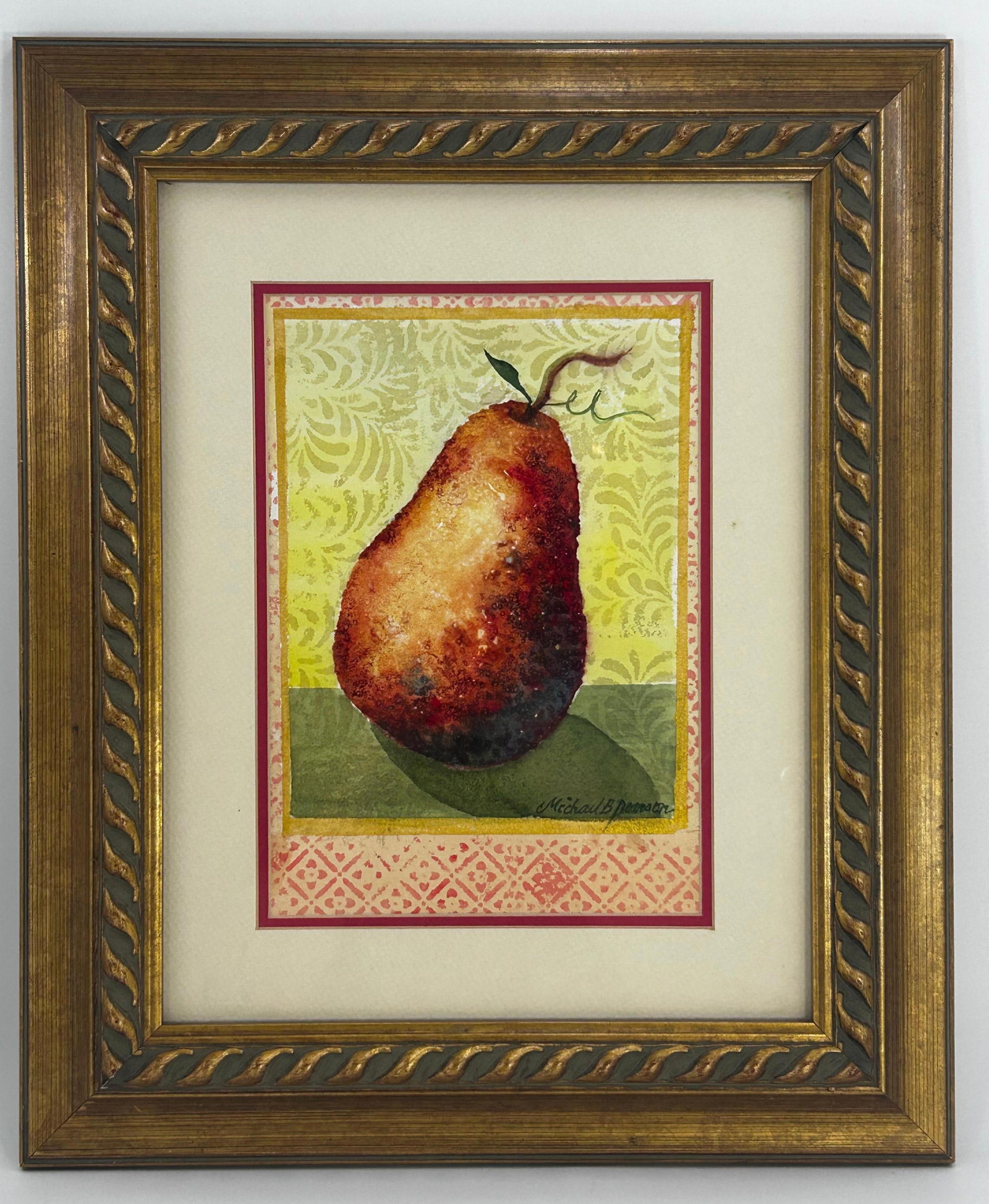 Michael B. Pearson Signed Watercolor and Mixed Media, INV. 18: Signed to lower right. Frame approx. 18 x 15 x 1.25 inches