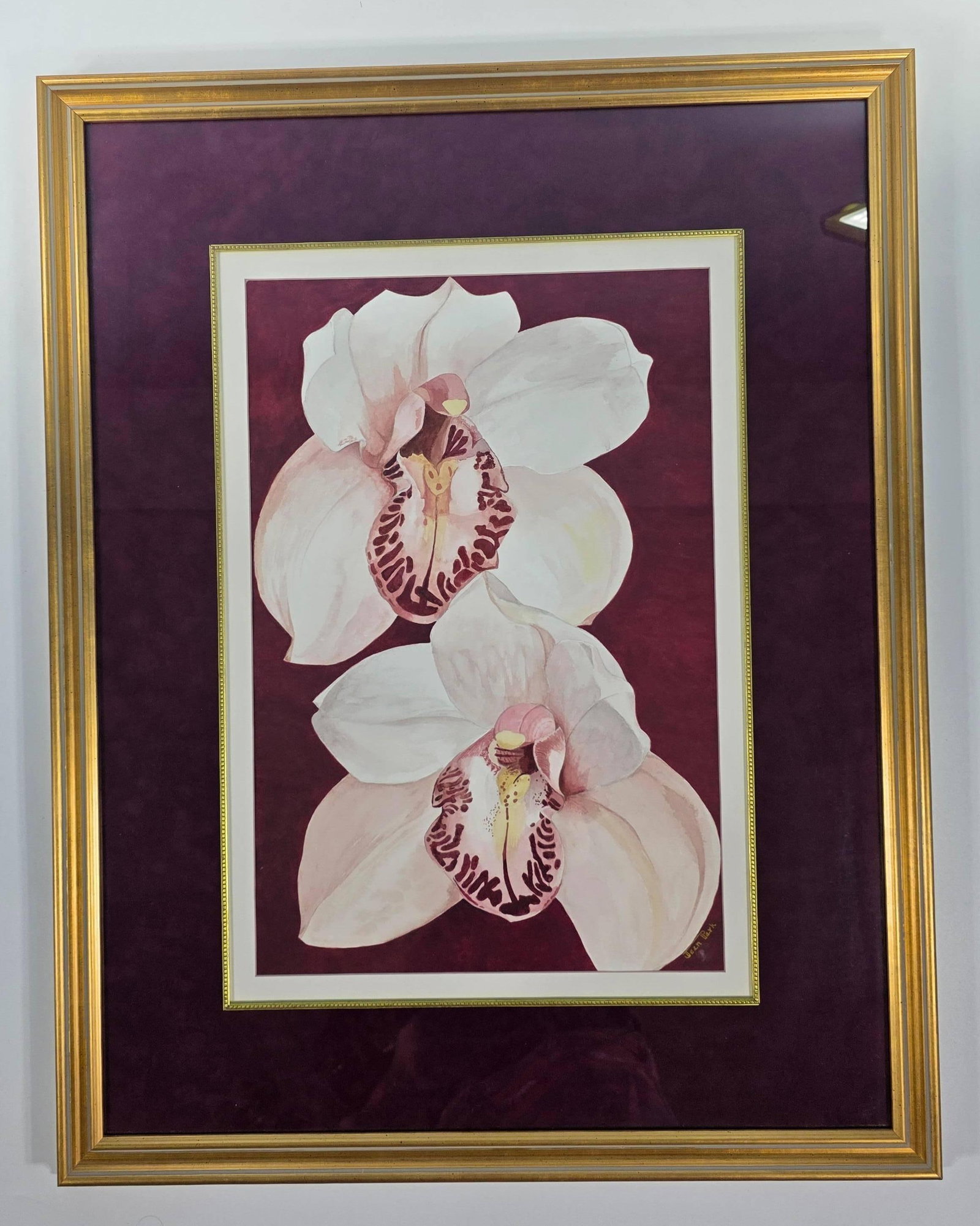 Jean Park Signed Watercolor, INV. 230: Frame approx. 34.5 x 27.25 x 1.25 inches