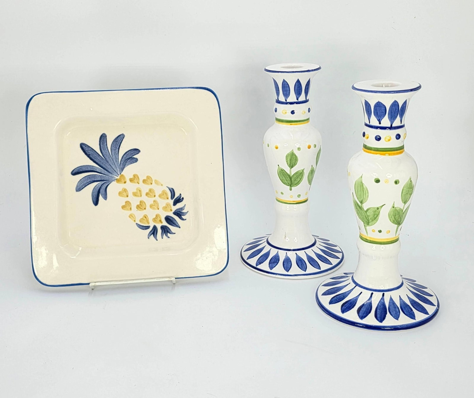 N. S. Gustin Co. Plate and Pair of Gibson Candlesticks, INV. 276 (1 of 5)