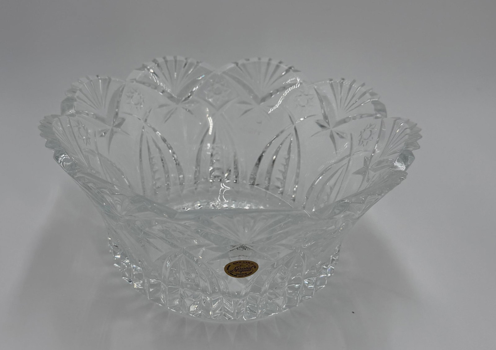 J.G. Durand / Cristal d'Arques Lead Crystal Vincennes Pattern Bowl, INV. 513 (1 of 5)