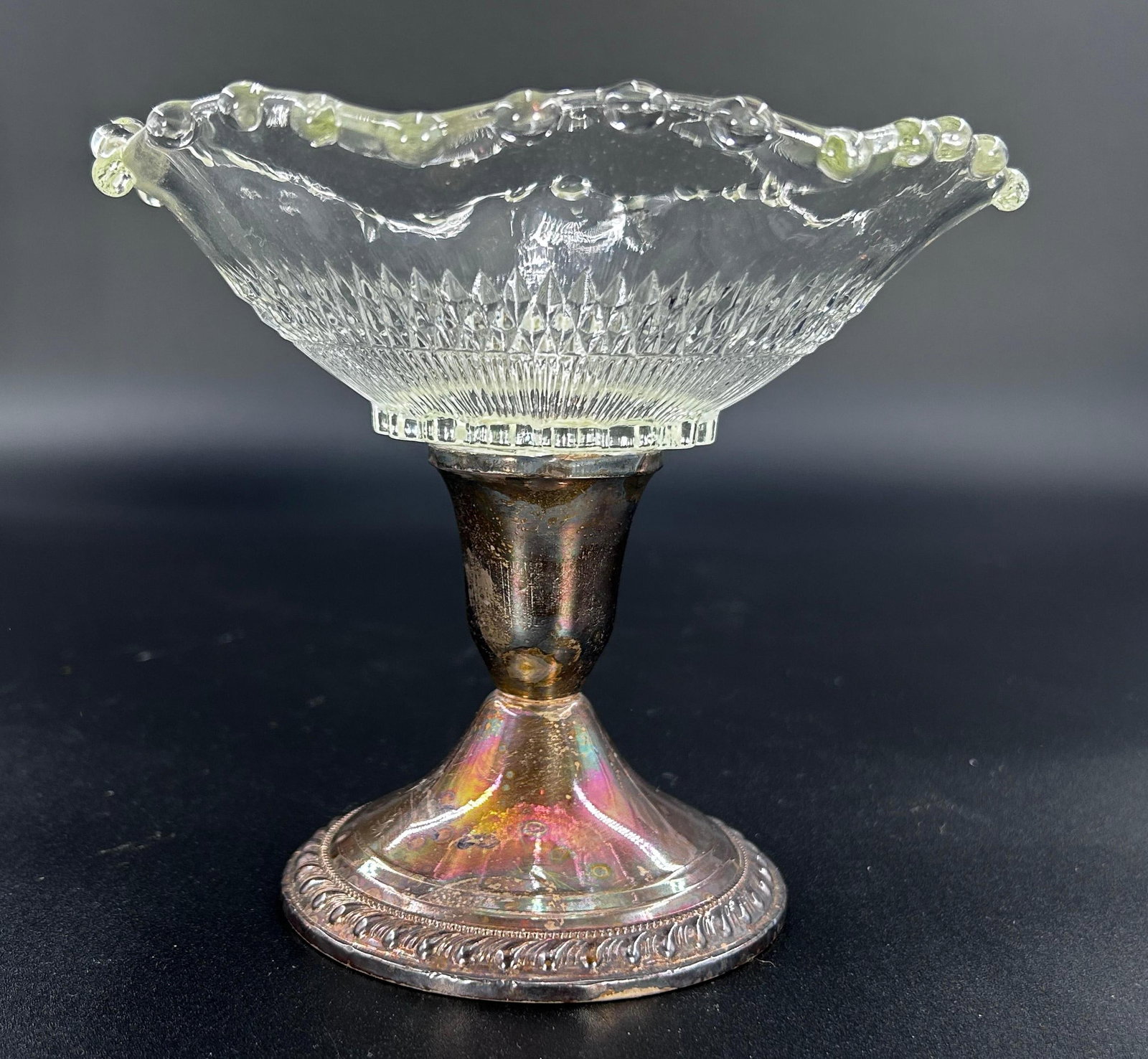 Duchin Creation Weighted Sterling Silver and Glass Compote Bowl, INV. 496 (1 of 5)