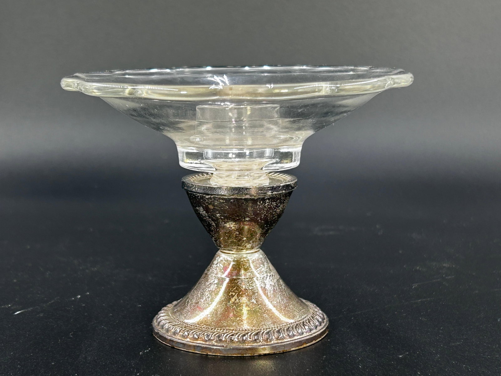 Duchin Creation Weighted Sterling Silver and Glass Compote Bowl, INV. 497 (1 of 5)