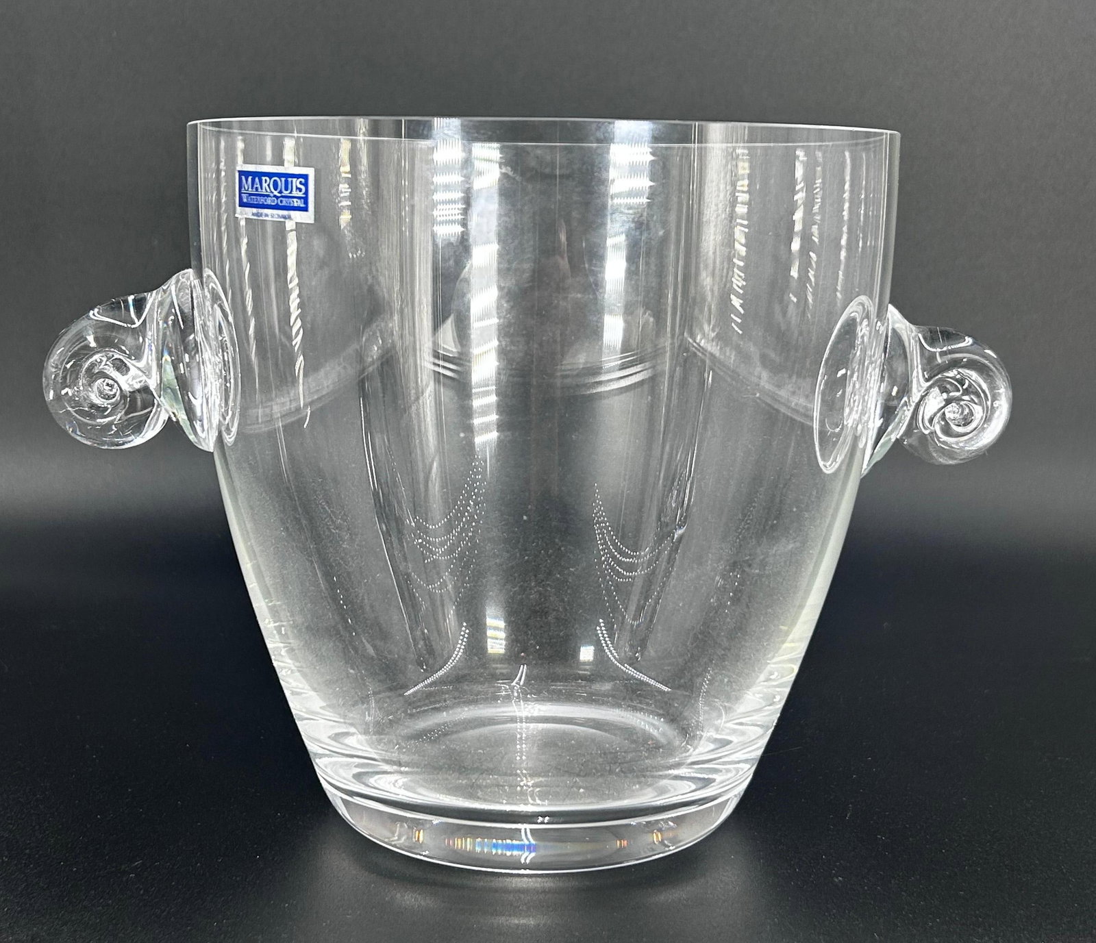 Marquis Waterford Crystal Ice Bucket, INV. 339: Approx. 6.75 x 9.5 x 6.625 inches.