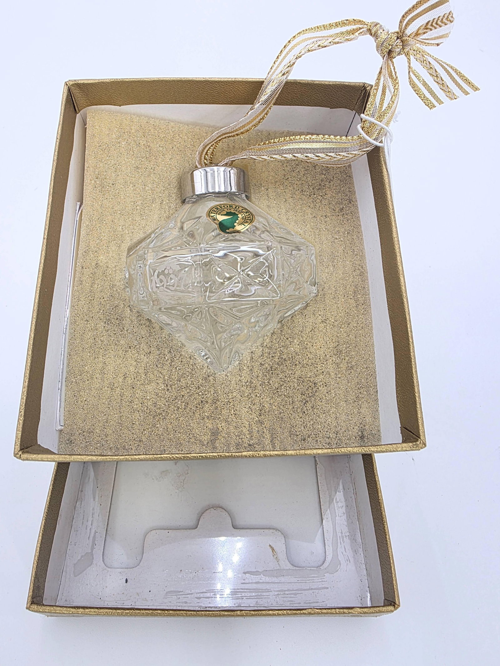 Waterford Crystal 1997 Ornament in Original Box, INV. 526: With marking.