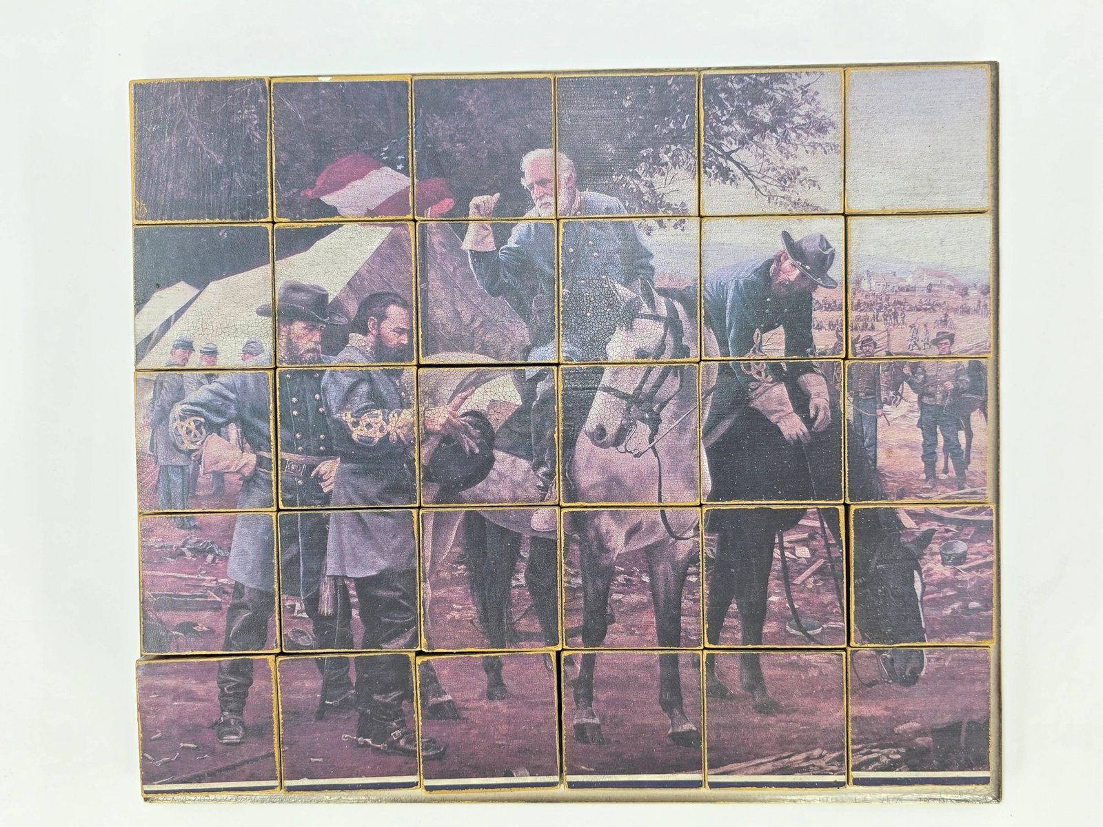 Mort Kunstler "The Respect of an Army" Puzzle Blocks, INV. 105: 2.5 x 14 x 12 inches