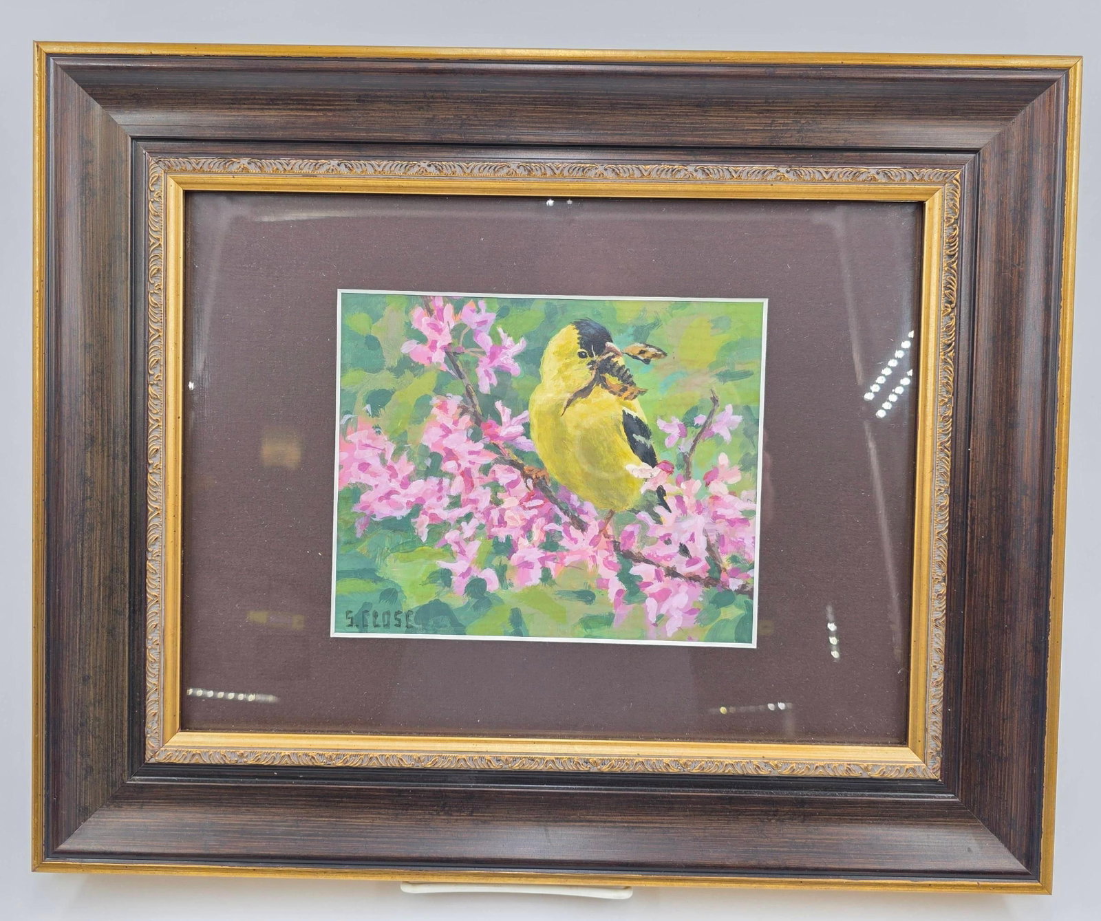 Steve Close Signed Painting, 2016, INV. 161: Signed and dated to back. Frame 13 x 16 x 1.25 inches