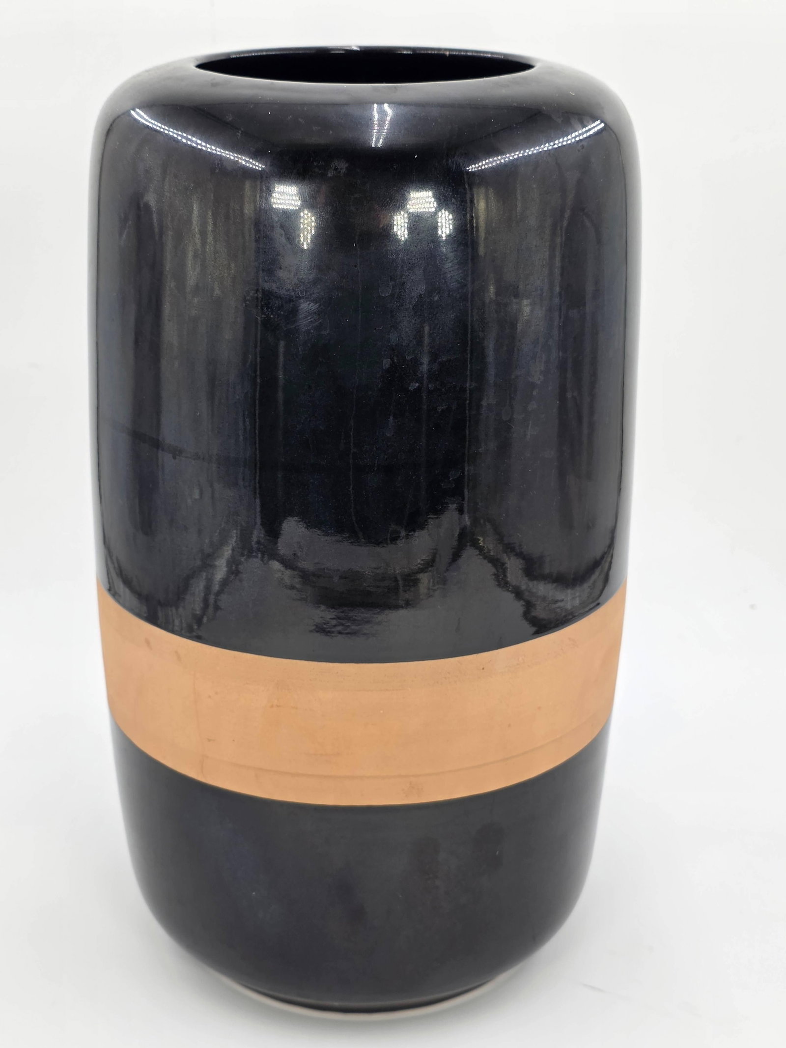 Two-Tone Cylindrical Vase, INV. 64: 13.75 x 8 x 8 inches