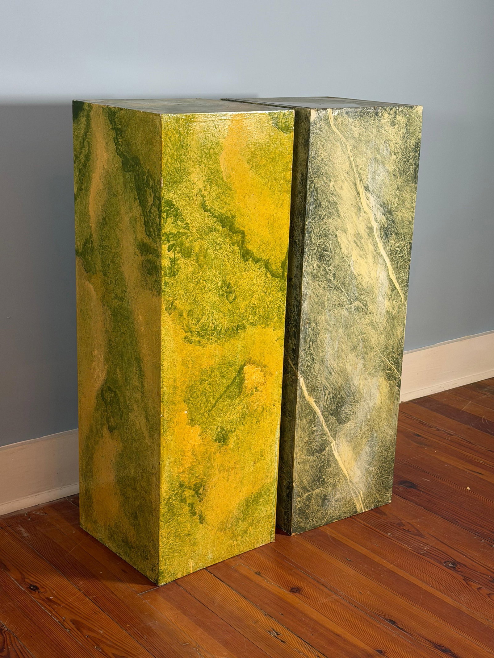 Pair of Painted Pedestals, INV. 893, 894: Both approx. 36 x 12 x 12 inches
