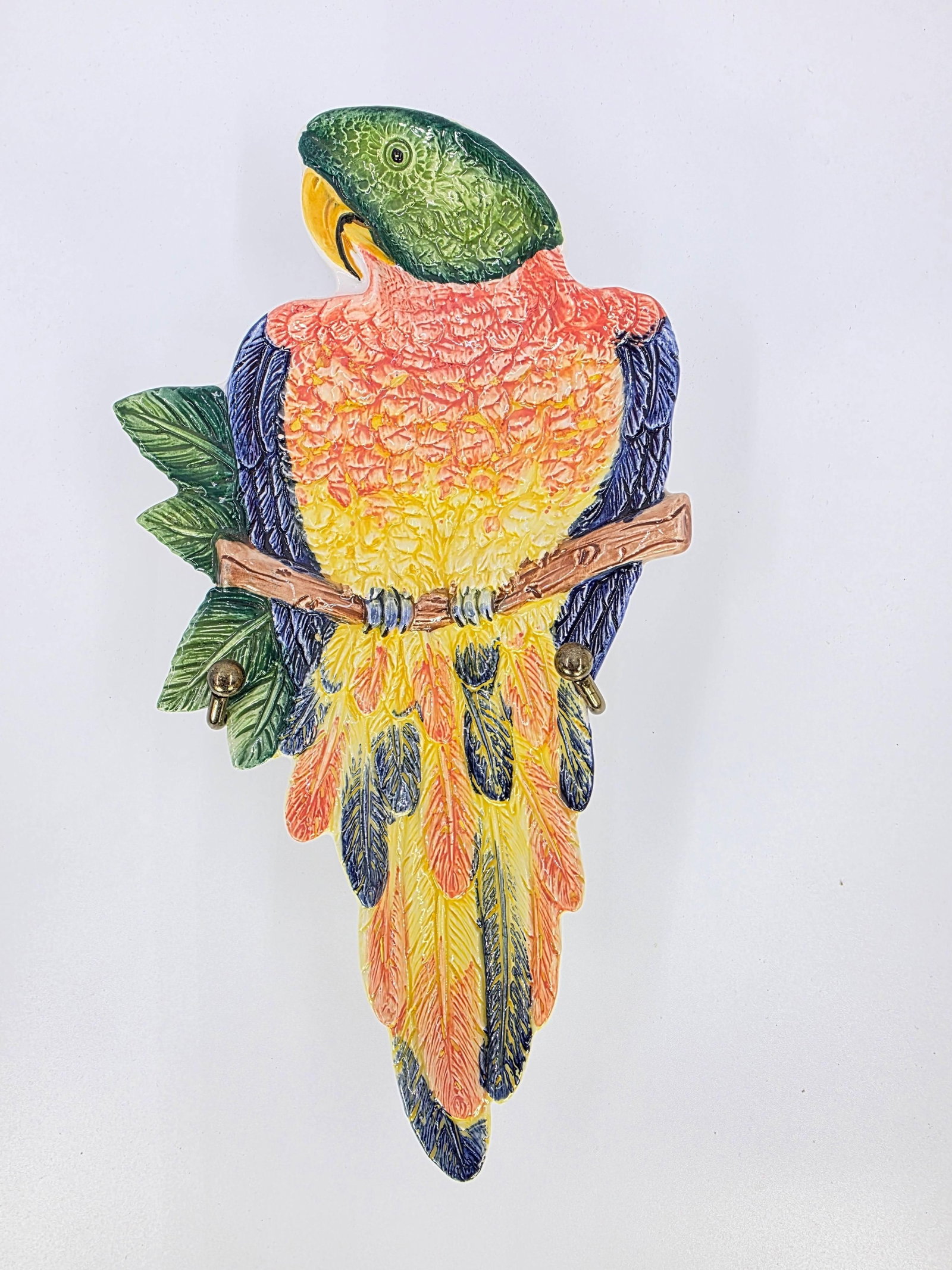 Italian Parrot Spoon Rest, INV. 289: 11 x 6 x 1.5 inches