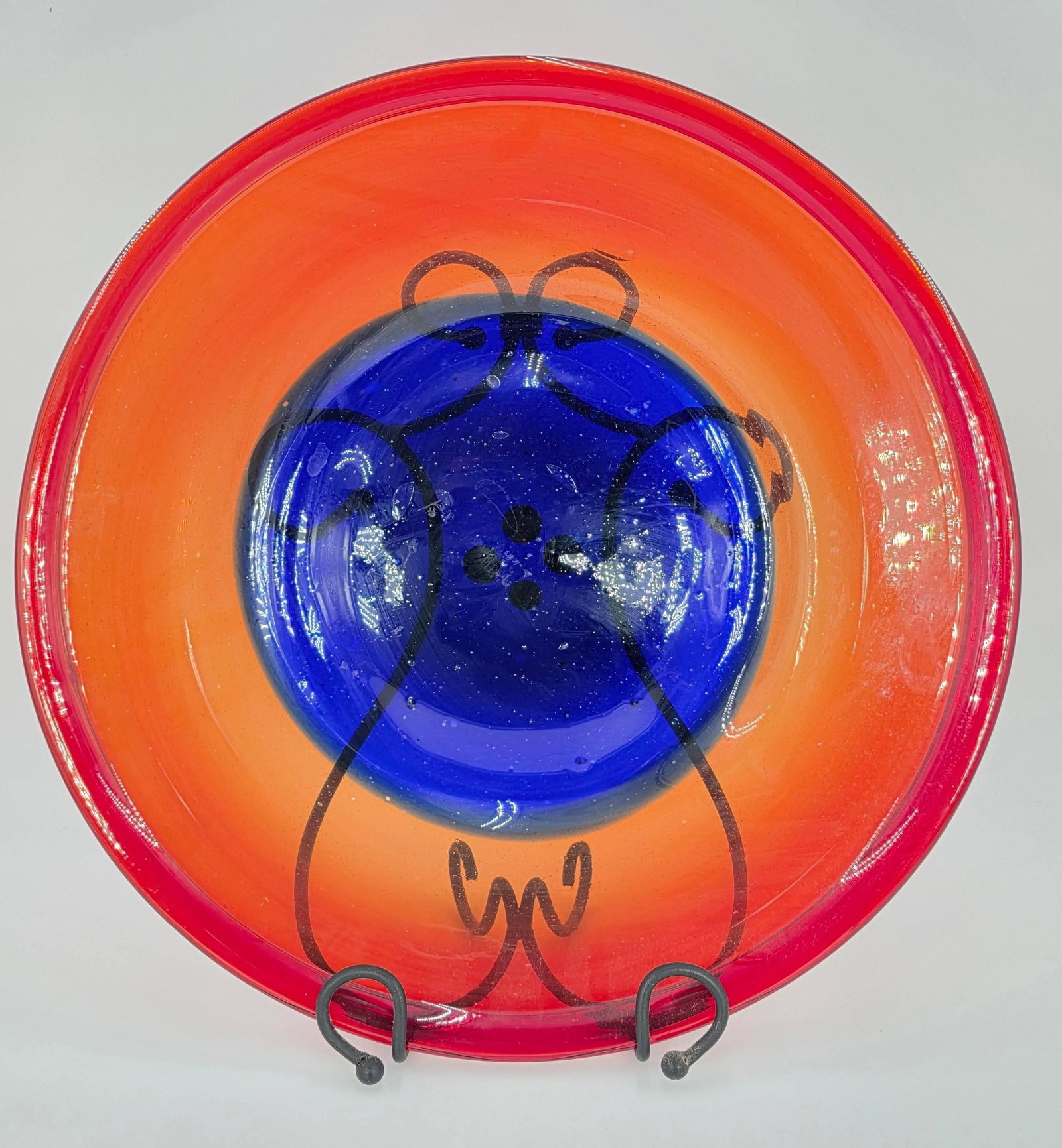 Large Art Glass Plate or Platter, 165: 2.25 x 18.5 x 18.5 inches
