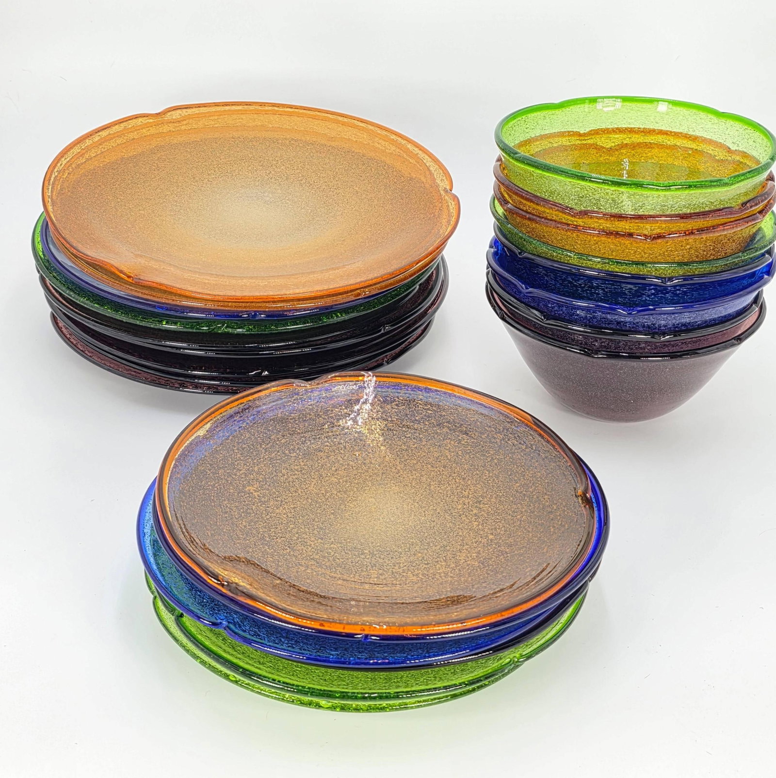 Assorted Glass Plates and Bowls, INV. 242: largest plate diameter 10.5 inches