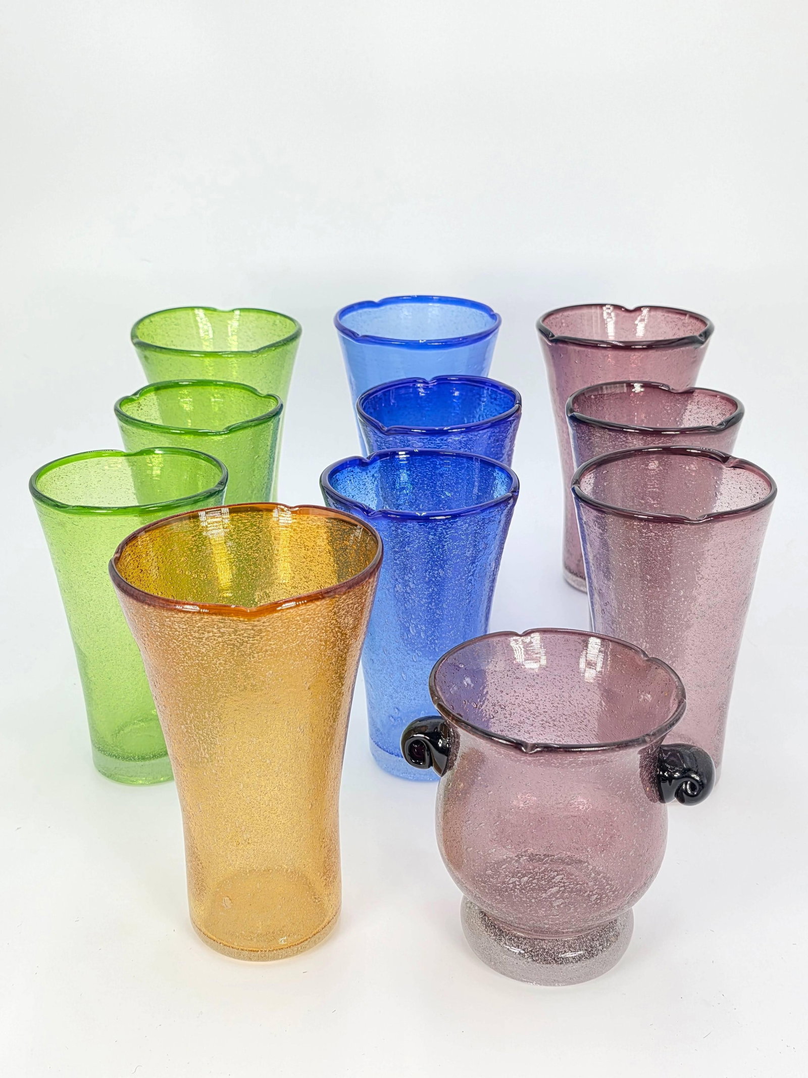 Assorted Glass Drinking Glasses, INV. 243, 249: tallest glass 6.25 x 3.75 x 3.75