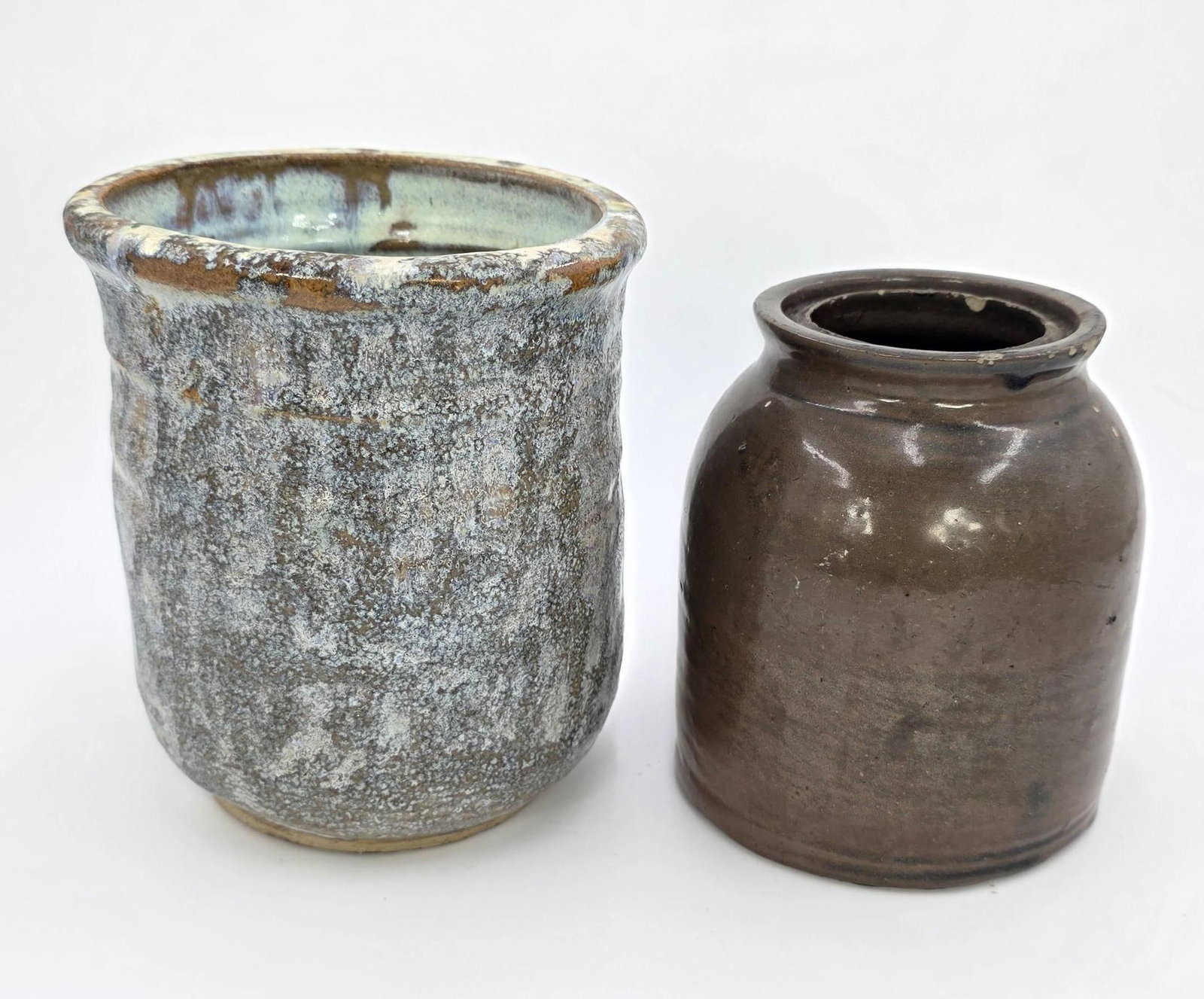 Antique Swirl Glaze Stoneware, INV. 285: With marking. largest piece 7 x 6 x 6 inches