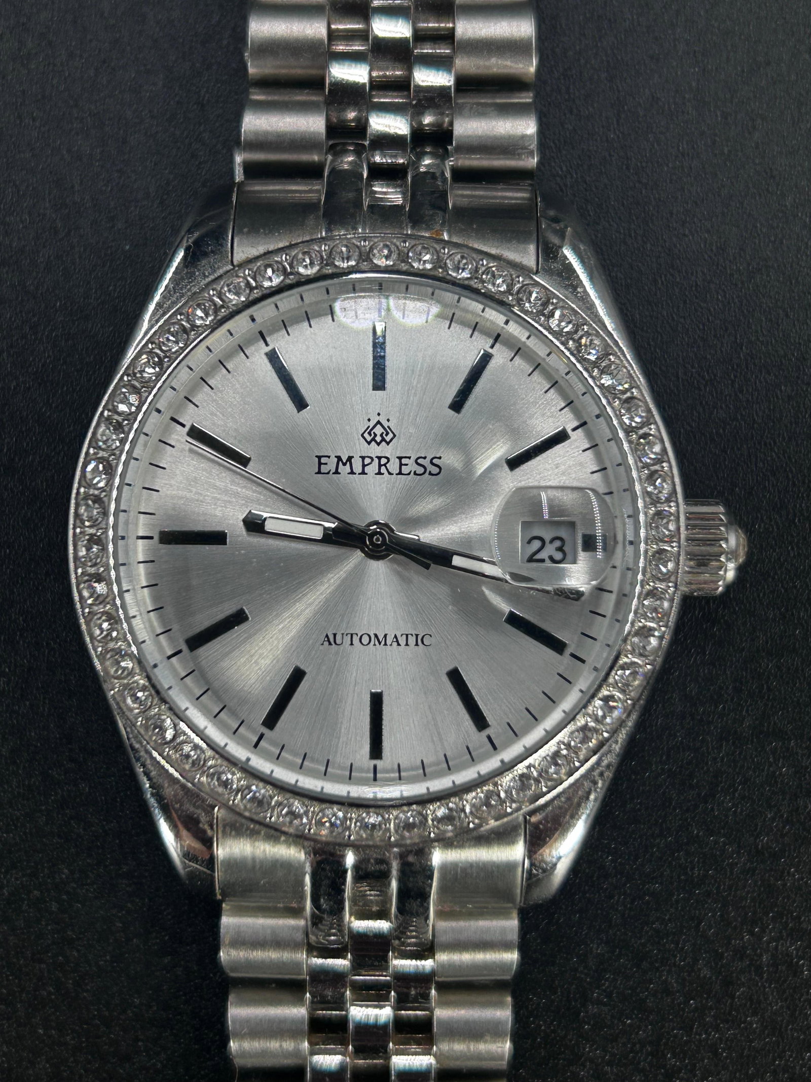 Empress Constance Automatic Bracelet Wristwatch 5ATM/165FT, INV. 870: Approx. diameter to crown 1.625 inches