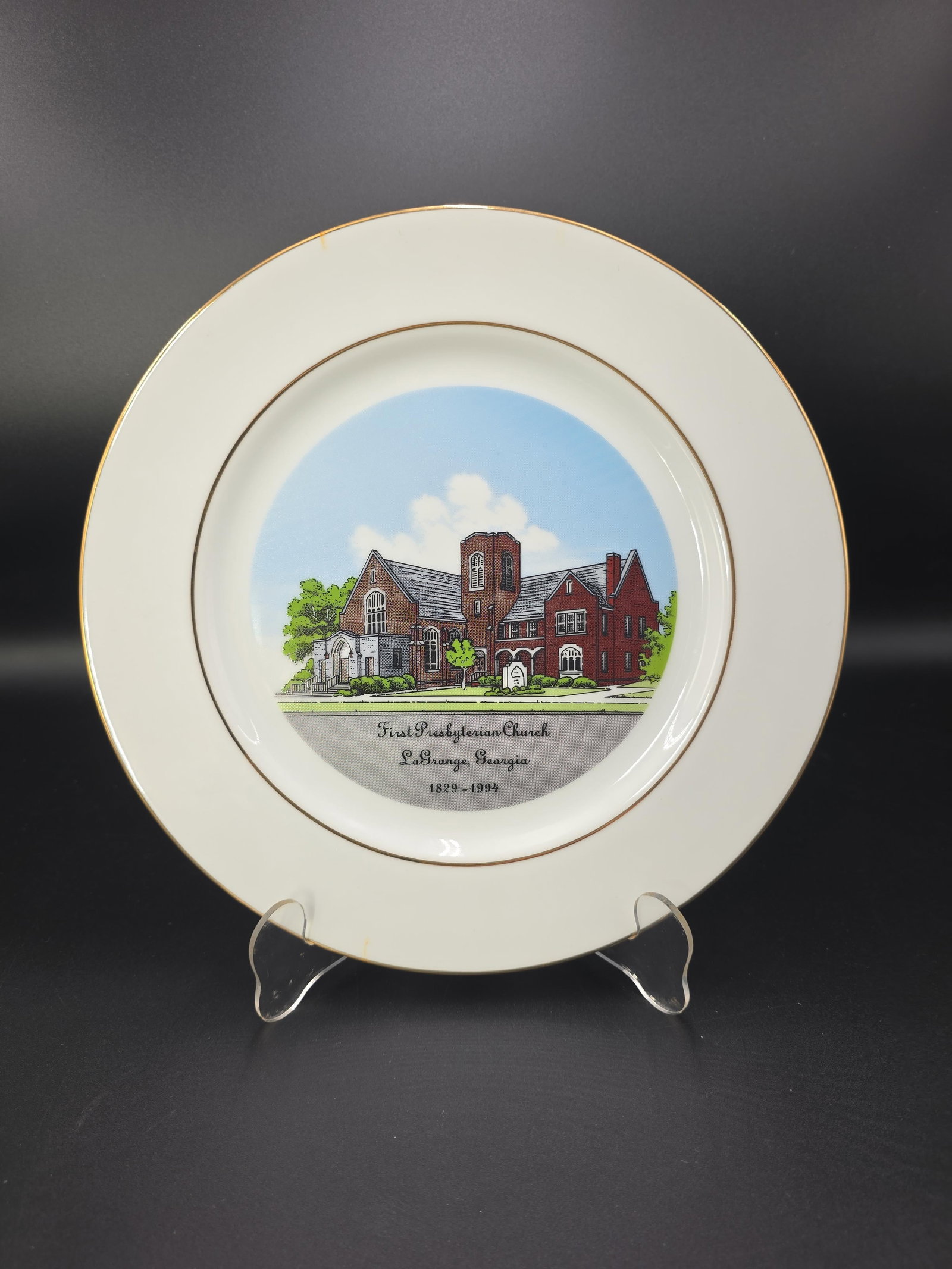 First Pres. Church Lagrange, GA plate: Approx. 10.5 x 10.5 inches