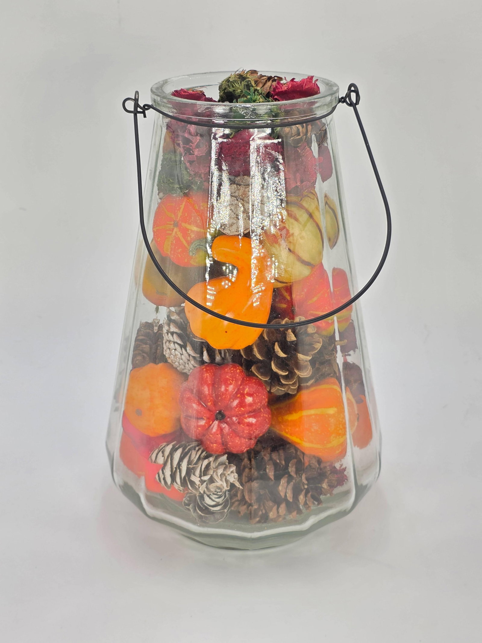 Hurricane Glass Lantern, INV. 290: 12.75 x 8 x 8 inches