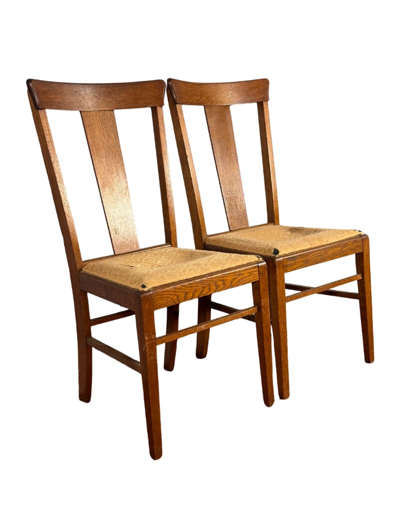 Pair of Antique Oak Dining Chairs, INV. 9 (1 of 3)