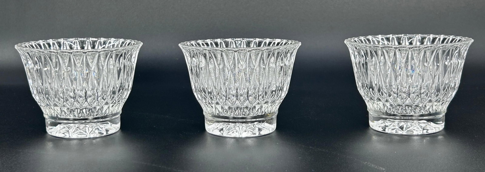 Three vintage Libbey bowls. inv 585: Each approx. 2.75 x 3.75 x 3.75 inches.