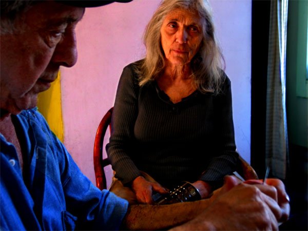 Dave Heath: [13a.0596} june leaf and robert frank / nyc / 25 may 02, 2002/2004, inkjet print, signed recto, 13"x19".