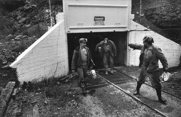 W. Eugene Smith: Name: W. Eugene Smith Title: Men Coming Out of Coal Mine, Pittsburgh Date: 1955-56/c. 1950s Process: silver print Size: 8.5"x13.375"