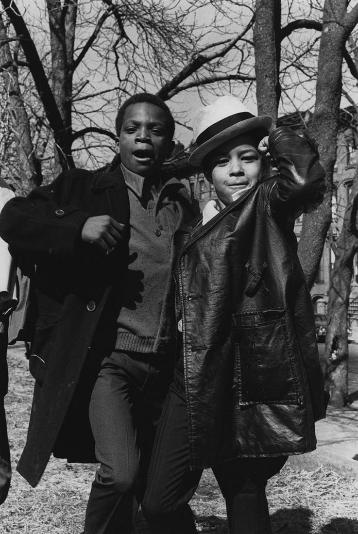 Chester Higgins: Two Boys: Chester Higgins: Two Boys, 1970s, vintage silver print, photographer's stamp and other notations verso, Image size: 9.5"x6.5"; Sheet Size: 10"x8". From the book Drums of Life.