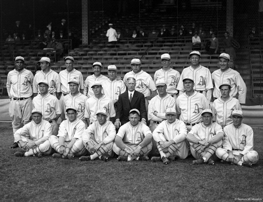 Bruce Murray, Sr.: Philadelphia Athletics 1929 World: Bruce Murray, Sr. (1893–1969): Philadelphia Athletics 1929 World Championship Team, 1929/1999, toned gelatin silver print, estate signature of grandson Shawn Murray verso, Image size: 10"x13"; Sheet