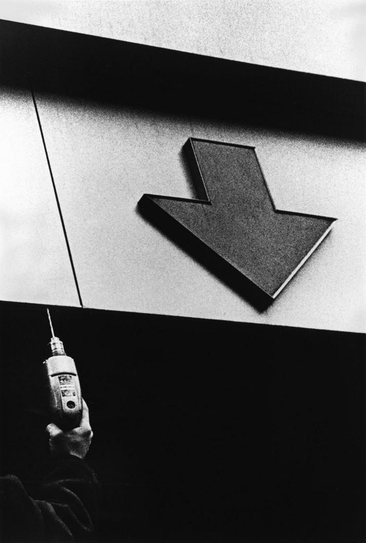 Ralph Gibson: Untitled (arrow and hand with drill) (1 of 1)