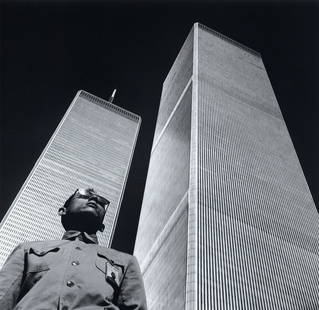 Tseng Kwong Chi: New York, Twin Towers: Tseng Kwong Chi: New York, Twin Towers, 1979/2001, silver print, ed. 104/500, numbered and print date and estate and copyright stamps verso, Image size: 6.5"x7"; Sheet Size: 10"x8". From the series Ea