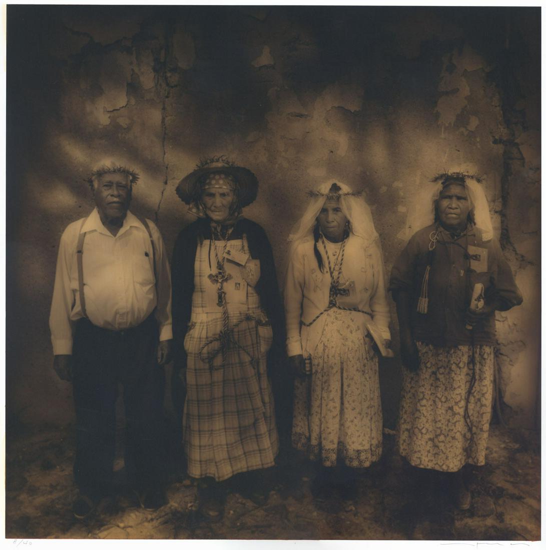 Jack Spencer: Don Santos & Pilgrims: Jack Spencer: Don Santos & Pilgrims, 2000, silver print, ed. 8/40, signed and numbered recto; titled, dated, and initialed verso, Image size: 17.75"x17.75"; Sheet Size: 20"x24". Provenance: Heimerding