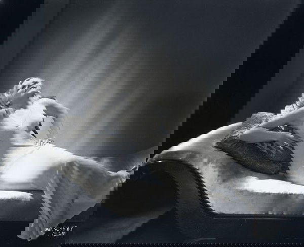 George Hurrell: Jean Harlow, First Sitting, 1932/2007, silver print, stamped verso, 8.375"x10" (Courtesy HurrellPhotos.com).