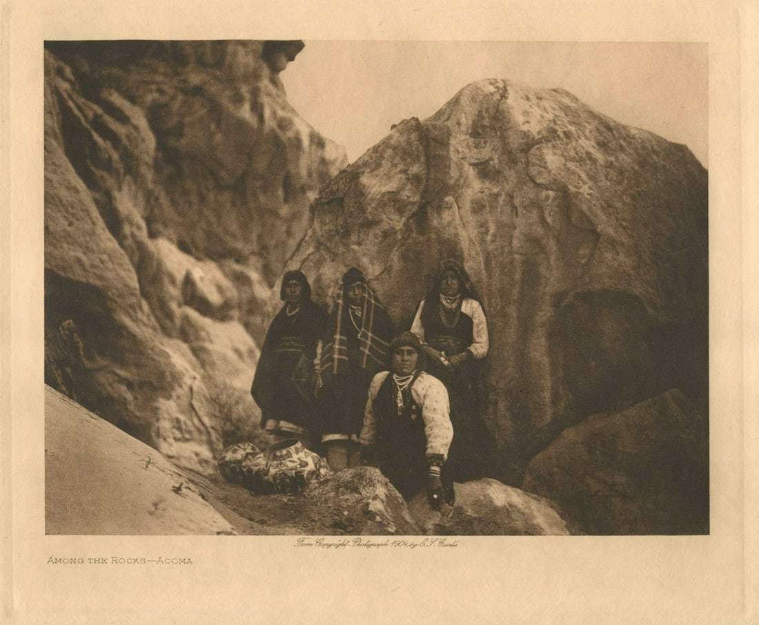 Edward S. Curtis: Among the Rocks Ñ Acoma: Edward S. Curtis: Among the Rocks Ñ Acoma, 1904, photogravure from The North American Indian, Image size: 5.5" x 7.5"; Sheet Size: 9.5" x 12.375".