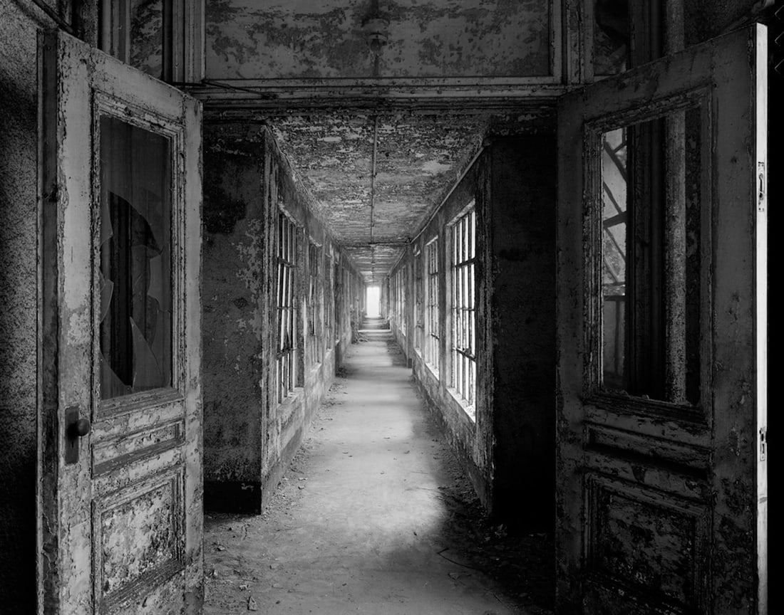 Brian Lav: Ellis Island: Brian Lav: Ellis Island, 1985/later, carbon ink archival print, ed. 25, signed, titled, dated, and numbered on mat, Image size: 12" x 15"; Sheet Size: 16" x 20".