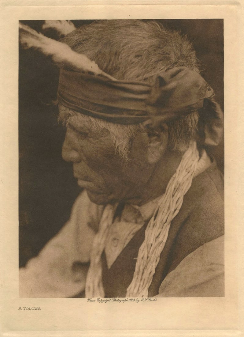 Edward S. Curtis: A Tolowa: Edward S. Curtis: A Tolowa, 1923, photogravure from The North American Indian, Image size: 7.375" x 5.5"; Sheet Size: 9.5" x 12.375".