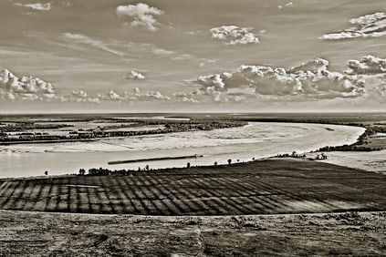 David Freese: Towboats Pushing Barges on the Mississippi