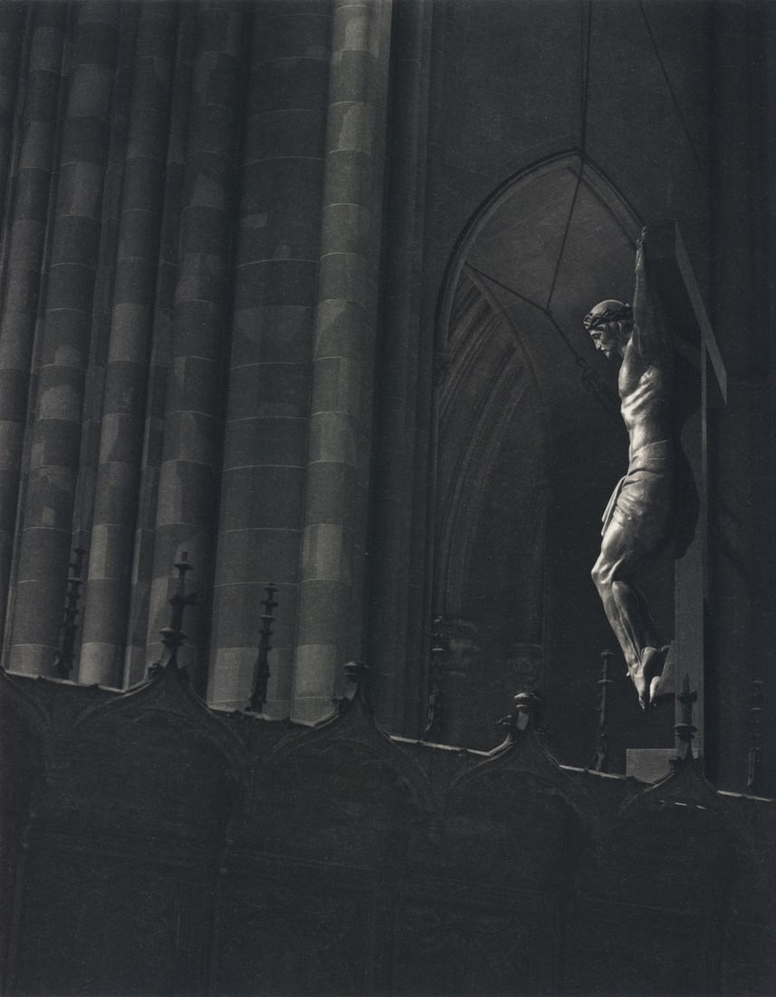 Lincoln H. Turner: Crucifix in the Narthex (St. John's Cathedral): Lincoln H. Turner: Crucifix in the Narthex (St. John's Cathedral), nd, platinum print, ed. 4/25, signed and numbered recto, Image size: 8.25" x 6.5"; Sheet Size: 20" x 16".